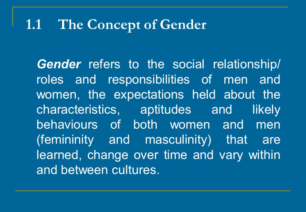 1.1 The Concept of Gender