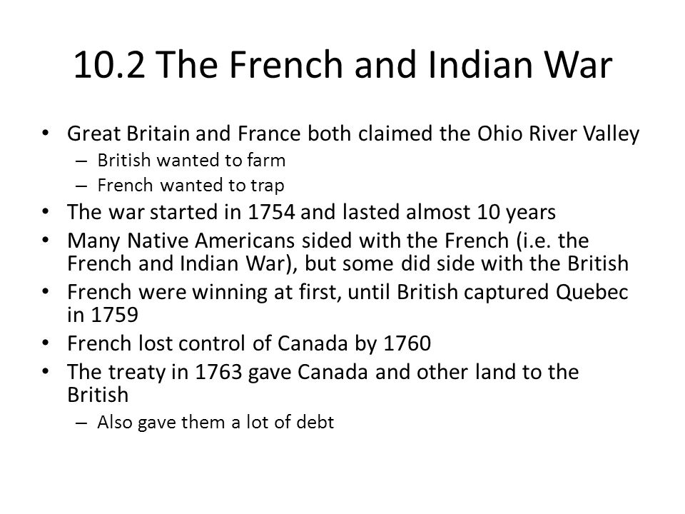10.2 The French and Indian War