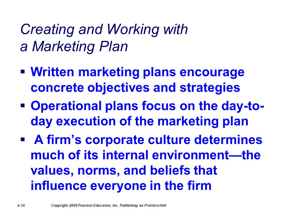 Creating and Working with a Marketing Plan