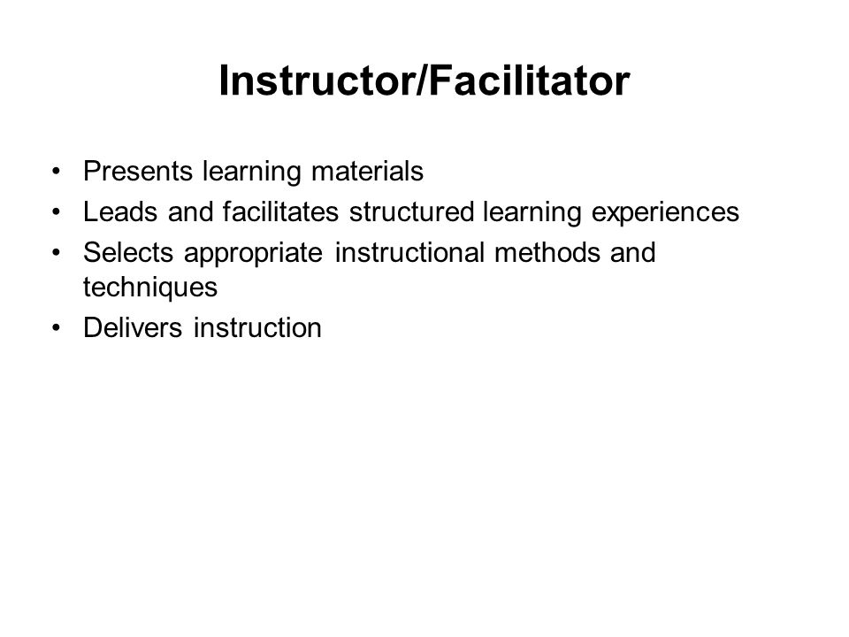 Instructor/Facilitator