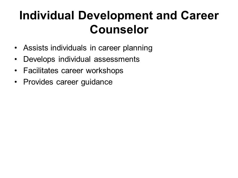 Individual Development and Career Counselor