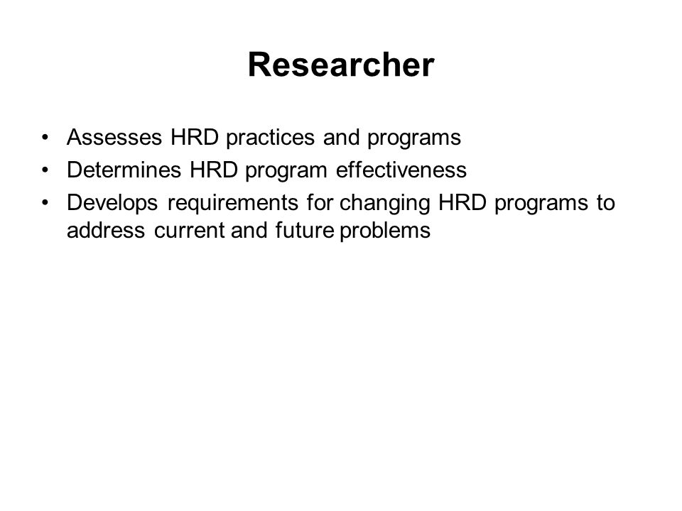 Researcher Assesses HRD practices and programs