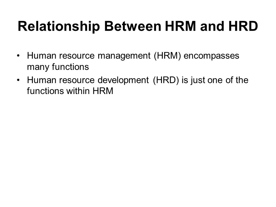 Relationship Between HRM and HRD