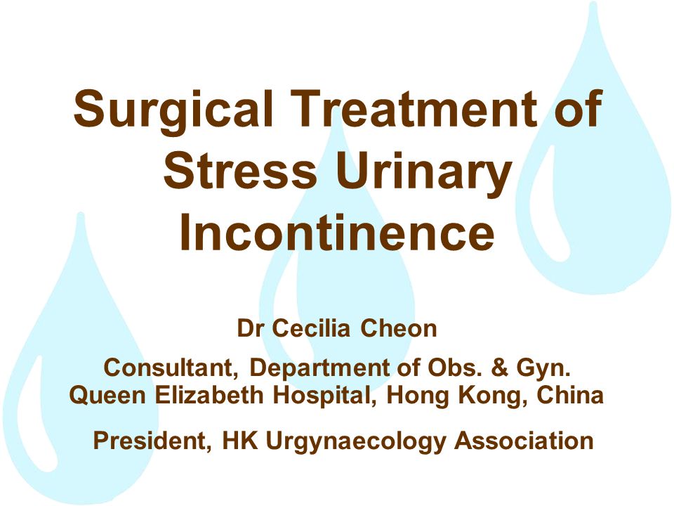 Surgical Treatment of Stress Urinary Incontinence - ppt video ...
