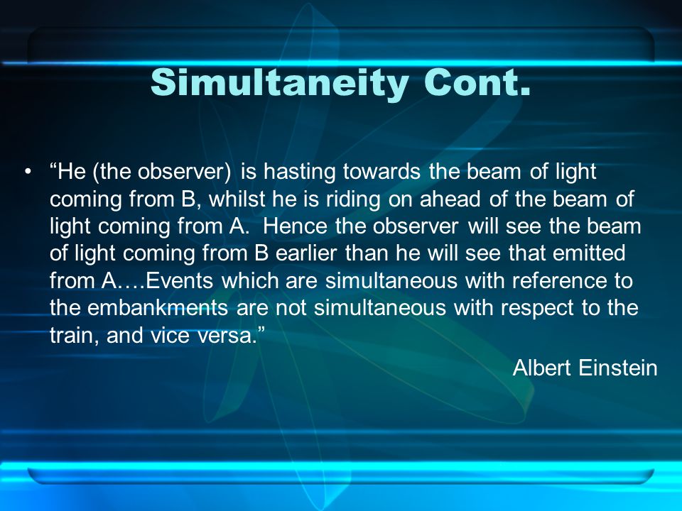 simultaneity cont.