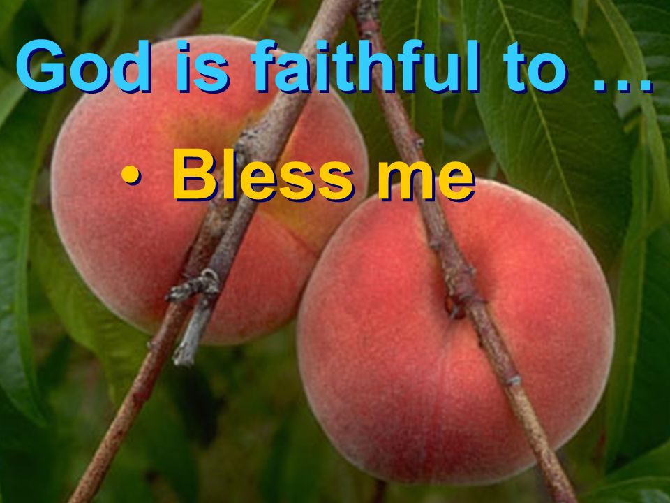 God is faithful to … Bless me