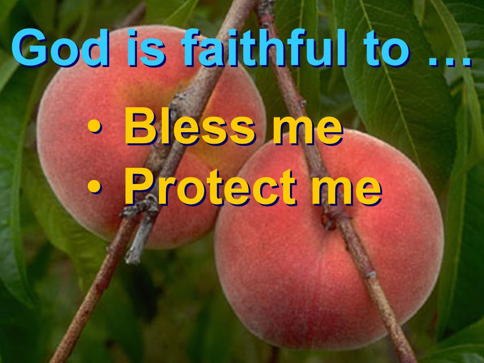 God is faithful to … Bless me Protect me
