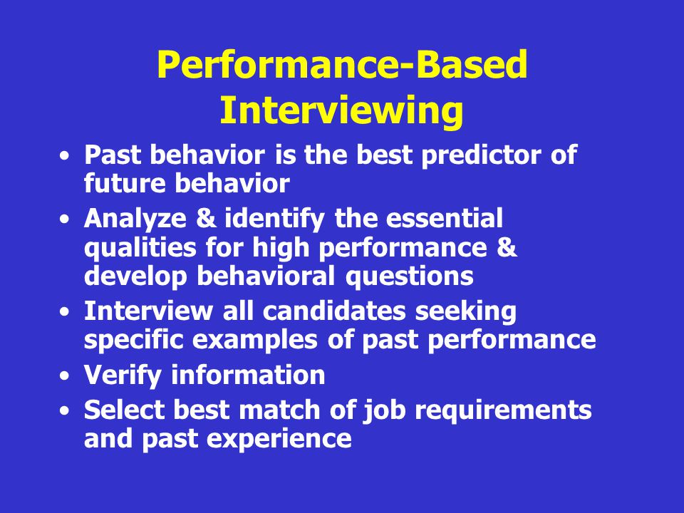 Performance-Based Interviewing
