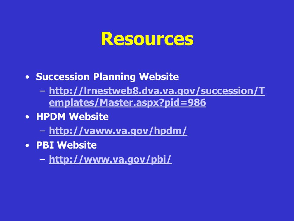 Resources Succession Planning Website