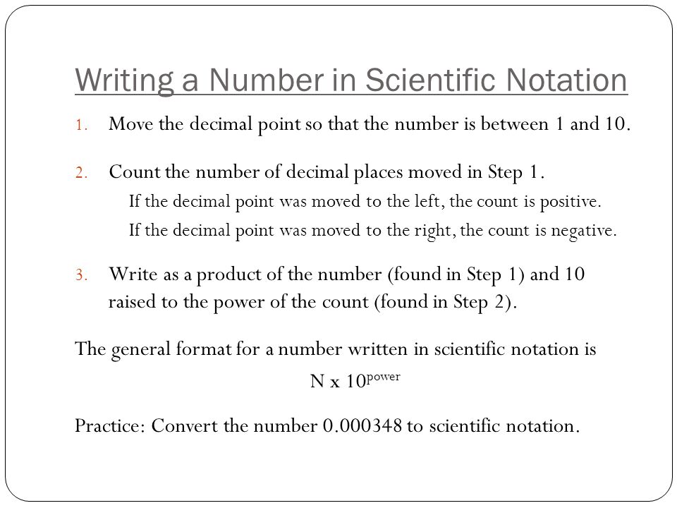 Writing a Number in Scientific Notation