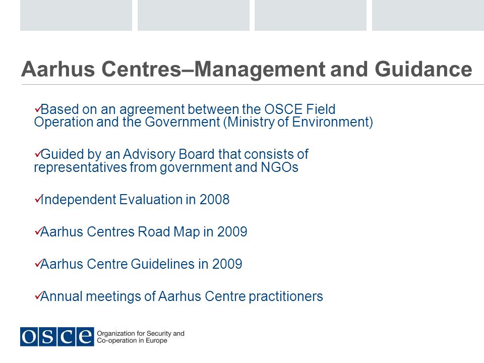 Aarhus Centres–Management and Guidance