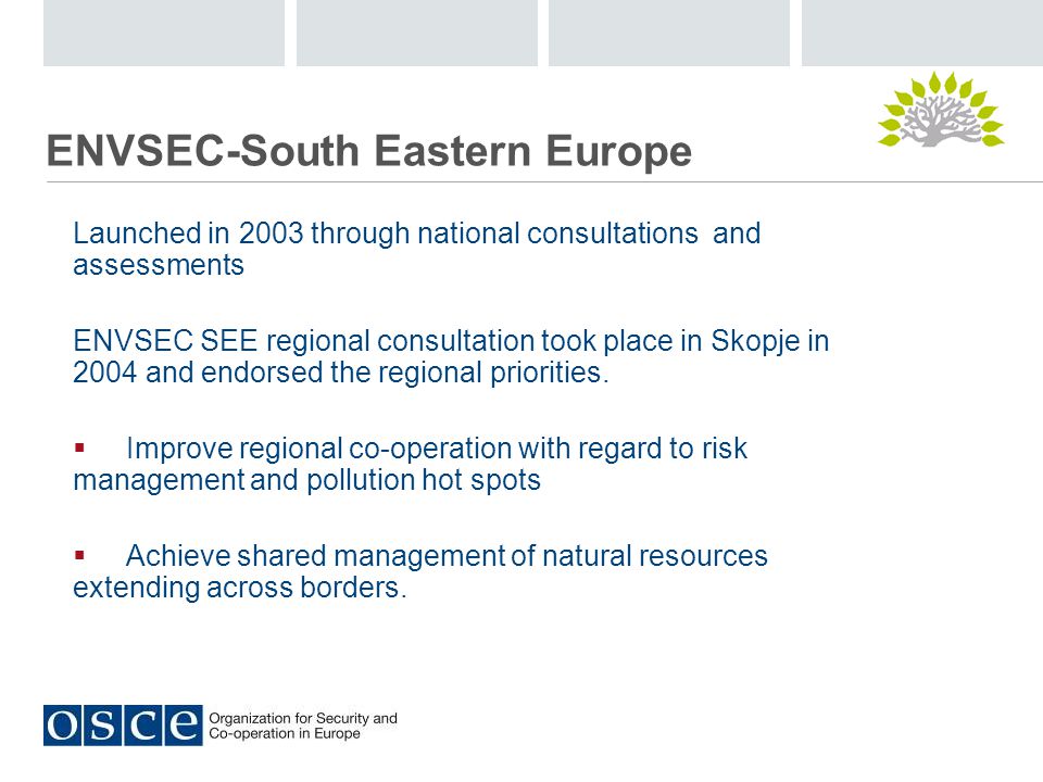 ENVSEC-South Eastern Europe