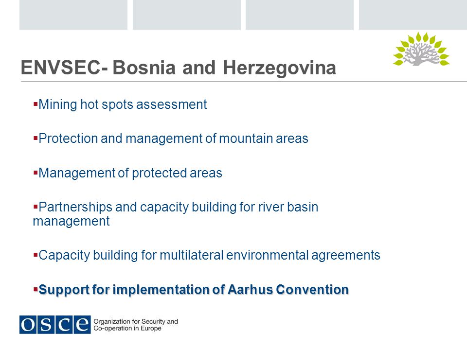 ENVSEC- Bosnia and Herzegovina