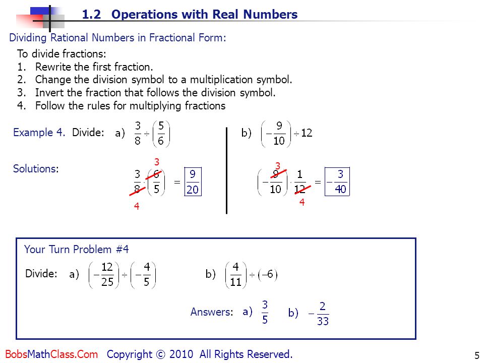 Dividing Rational Numbers in Fractional Form: