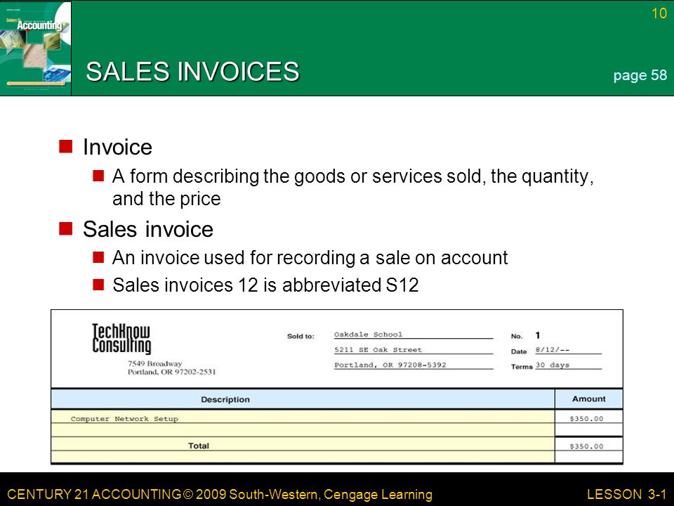 SALES INVOICES Invoice Sales invoice