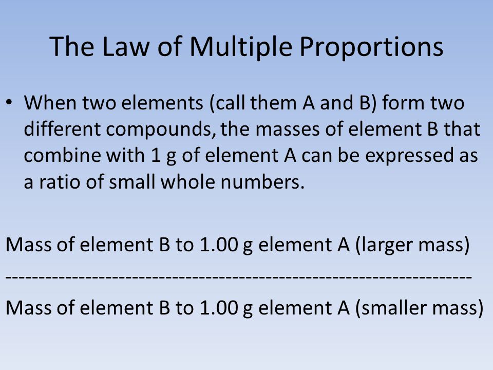The Law of Multiple Proportions