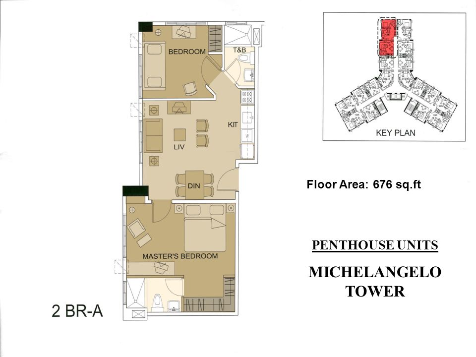 Floor Area: 676 sq.ft PENTHOUSE UNITS MICHELANGELO TOWER