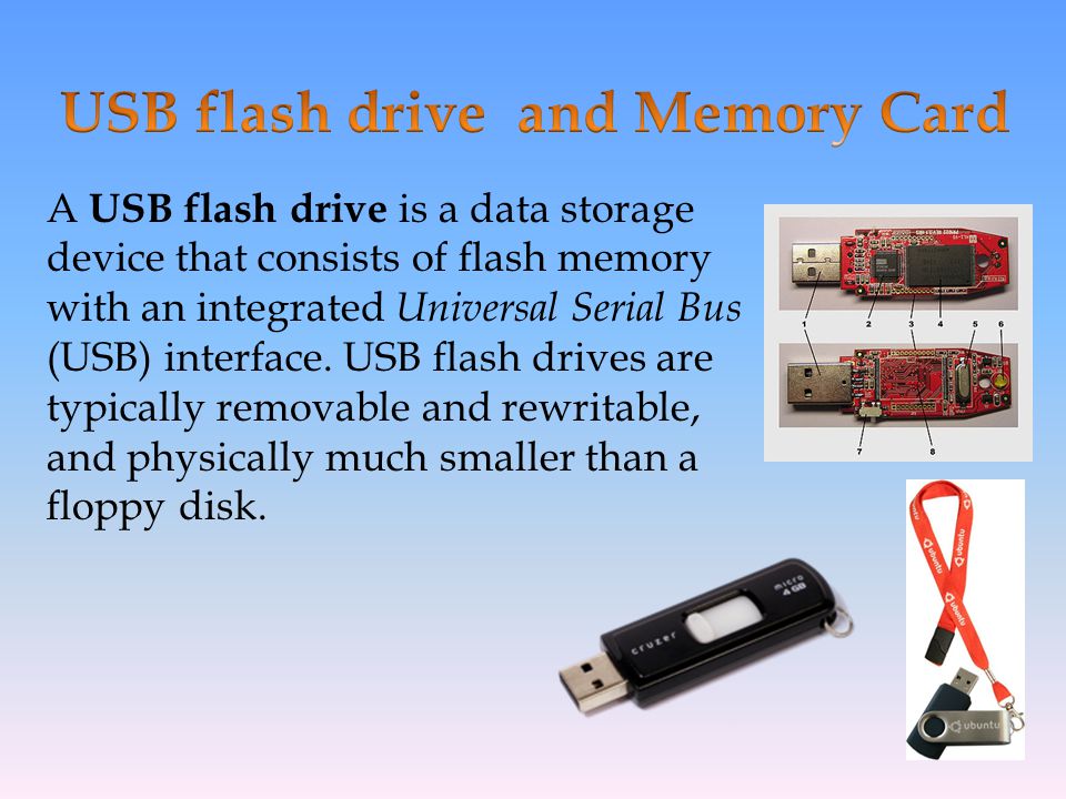USB flash drive and Memory Card