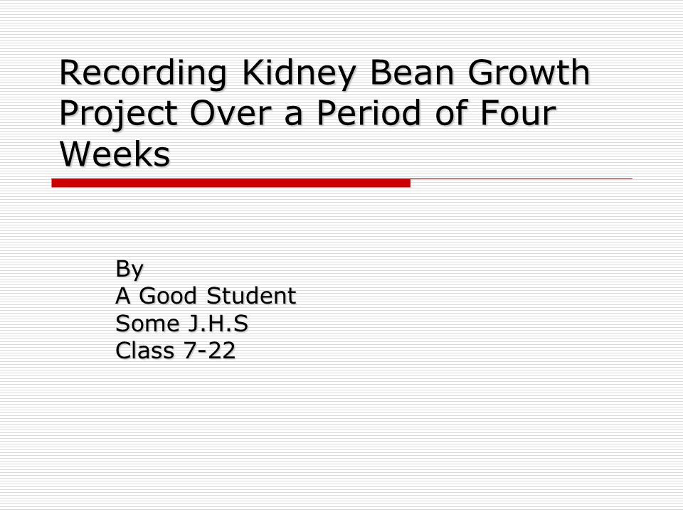 Kidney Bean Growth Chart