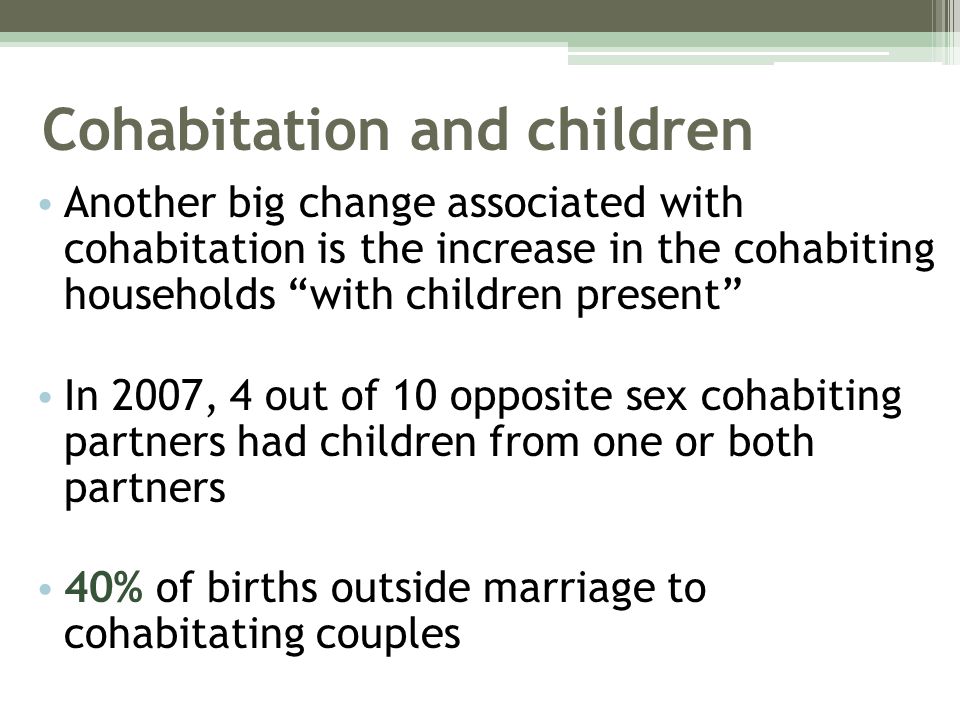 Cohabitation and children