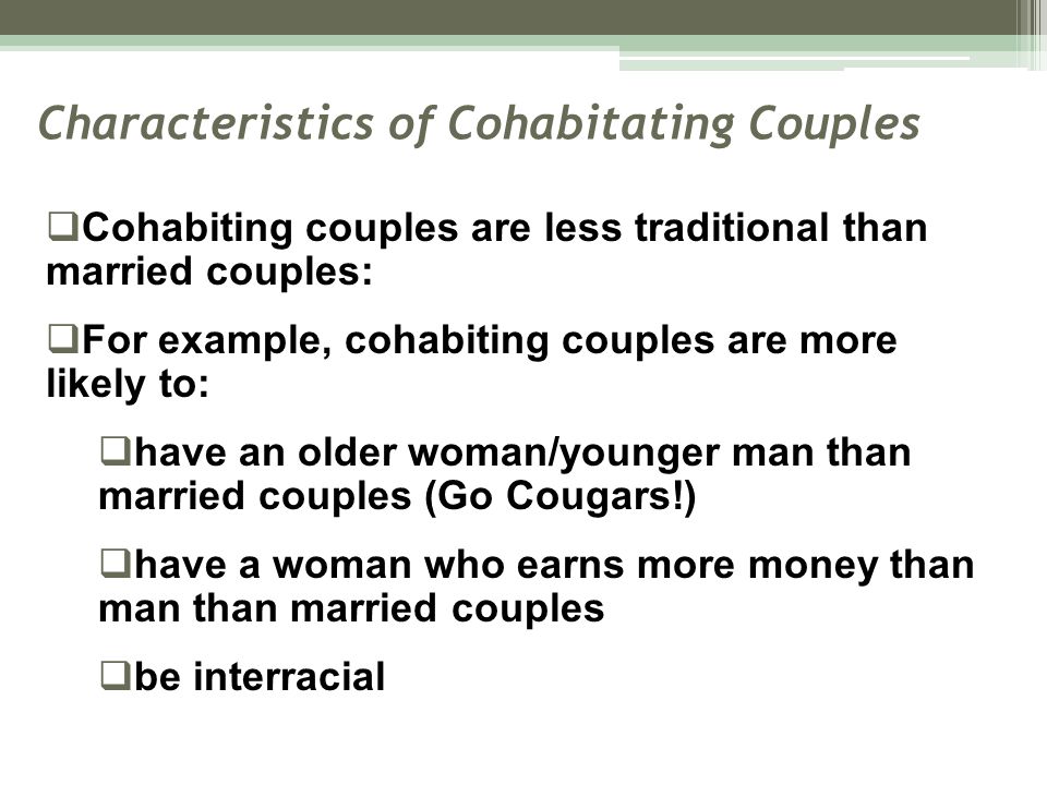 Characteristics of Cohabitating Couples