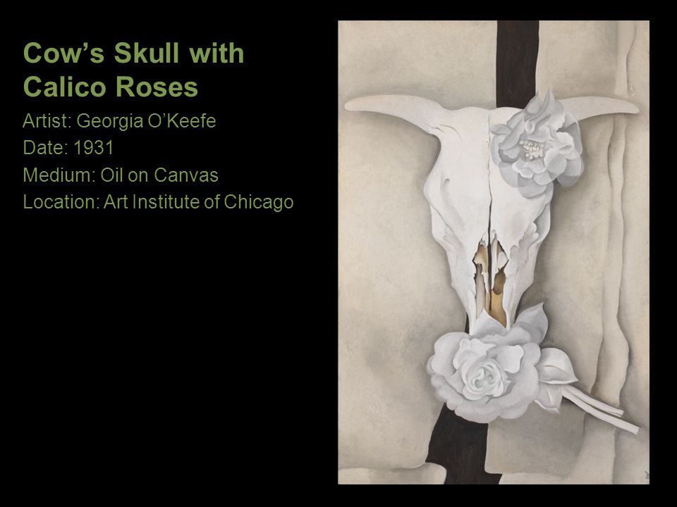 Cow’s Skull with Calico Roses