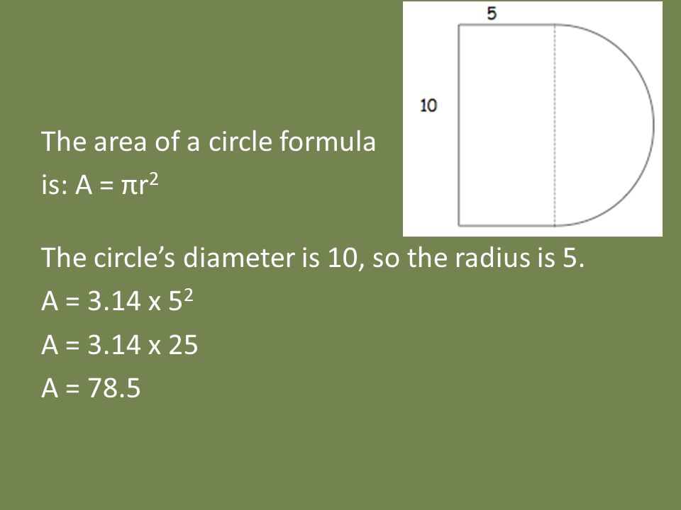 The area of a circle formula