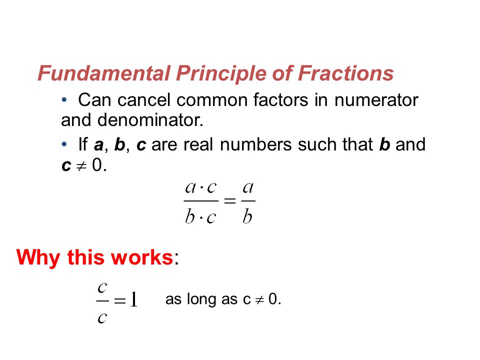 Fundamental Principle of Fractions