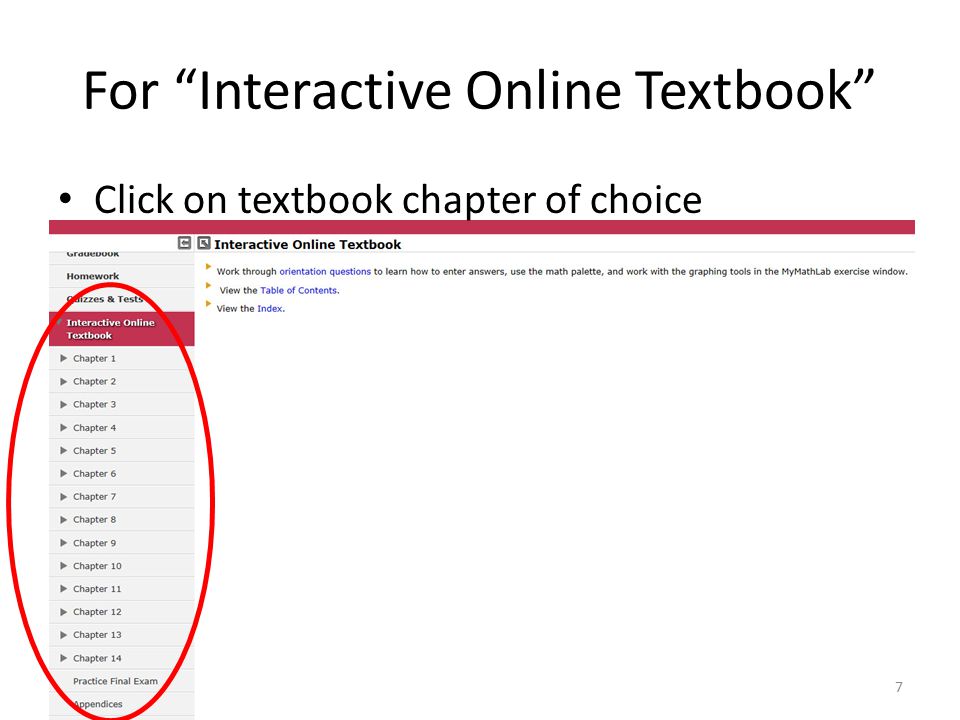 For Interactive Online Textbook