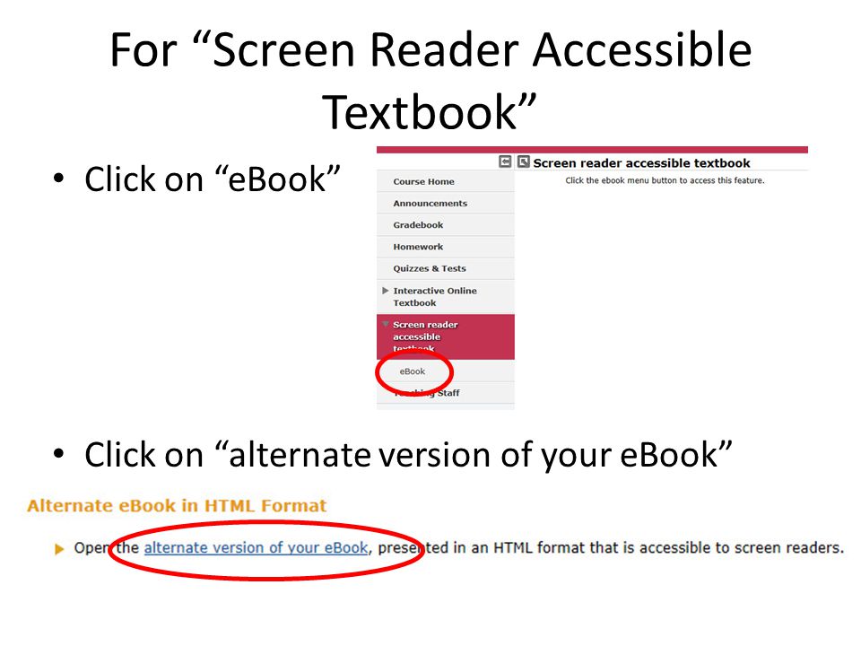 For Screen Reader Accessible Textbook