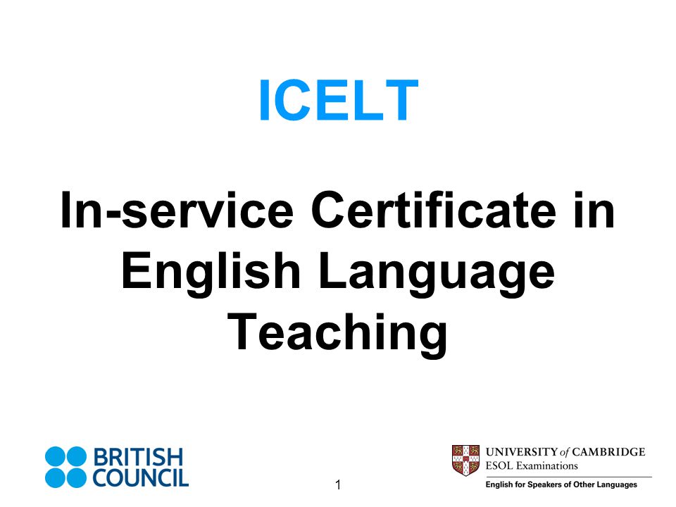 In-service Certificate in English Language Teaching