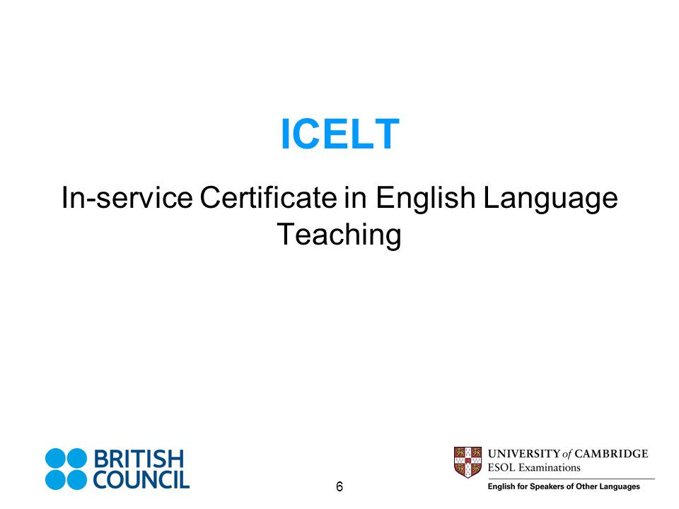 In-service Certificate in English Language Teaching
