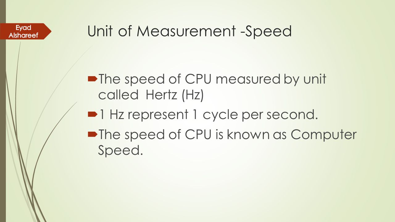 Unit of Measurement -Speed