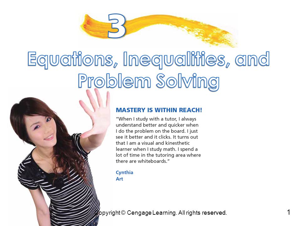 Equations, Inequalities, and Problem Solving