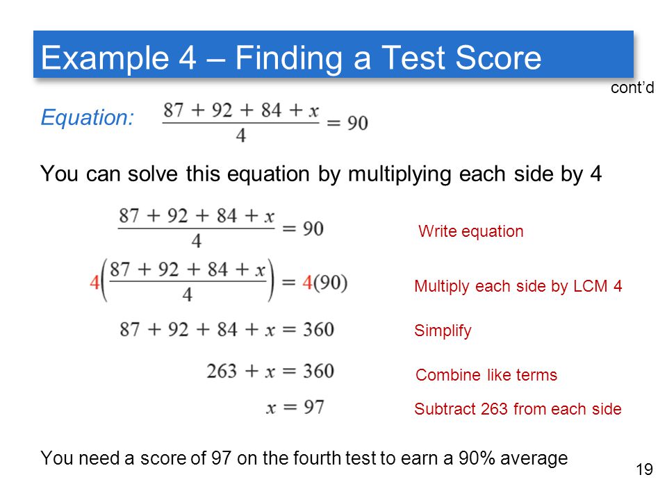 Example 4 – Finding a Test Score