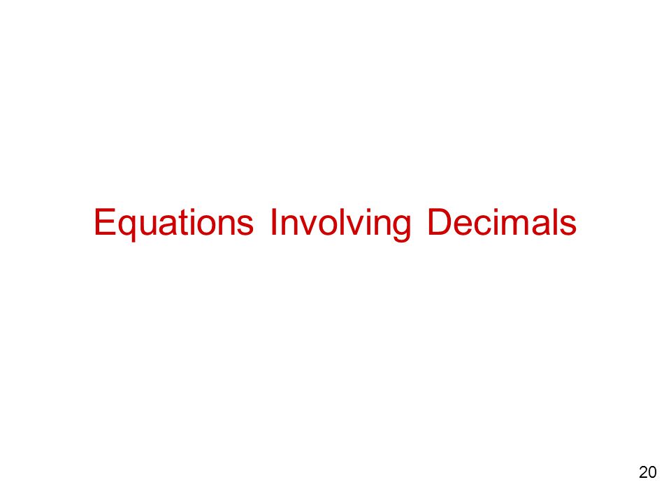 Equations Involving Decimals