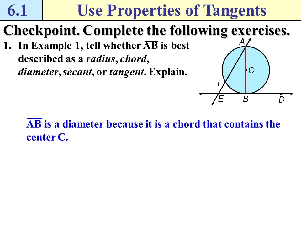 Use Properties of Tangents