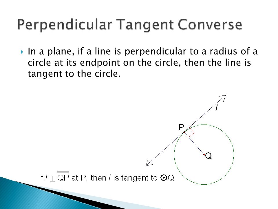 Perpendicular Tangent Converse