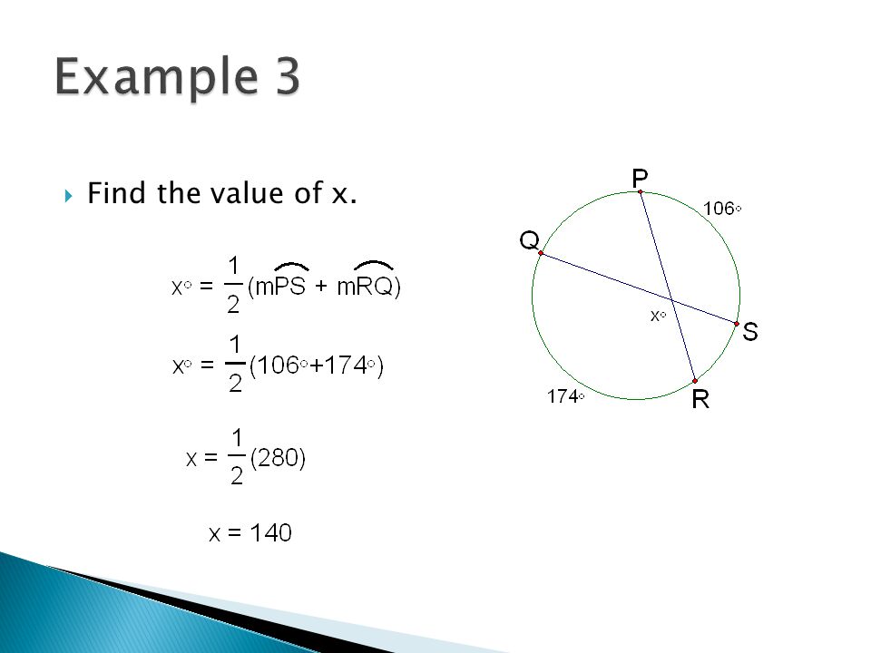 Example 3 Find the value of x.