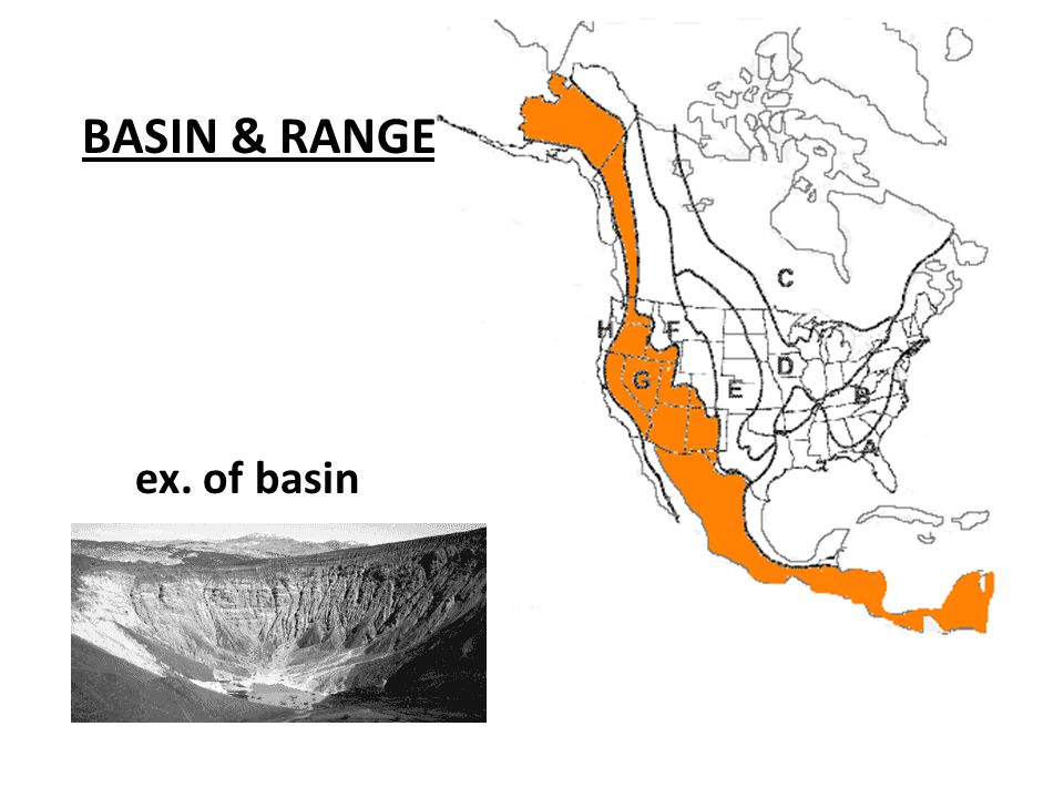 BASIN & RANGE ex. of basin