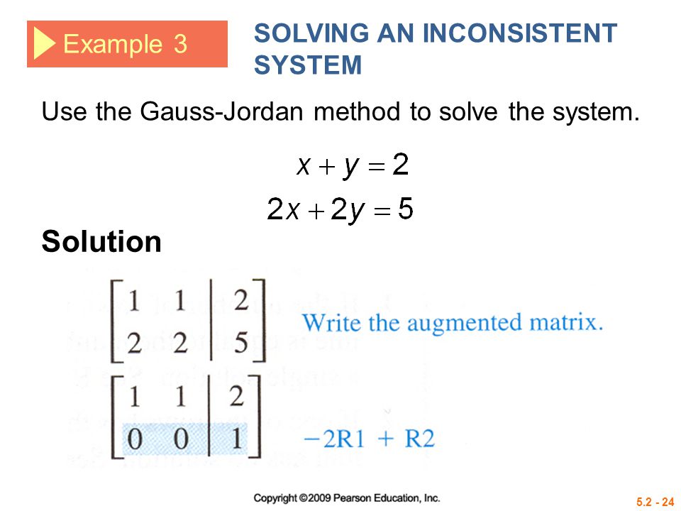 Solution SOLVING AN INCONSISTENT SYSTEM Example 3
