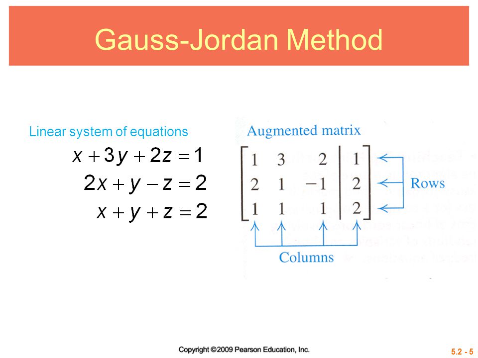 Gauss-Jordan Method Linear system of equations