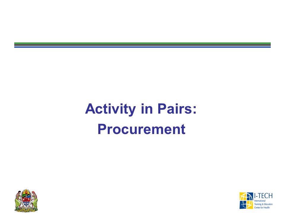 Activity in Pairs: Procurement