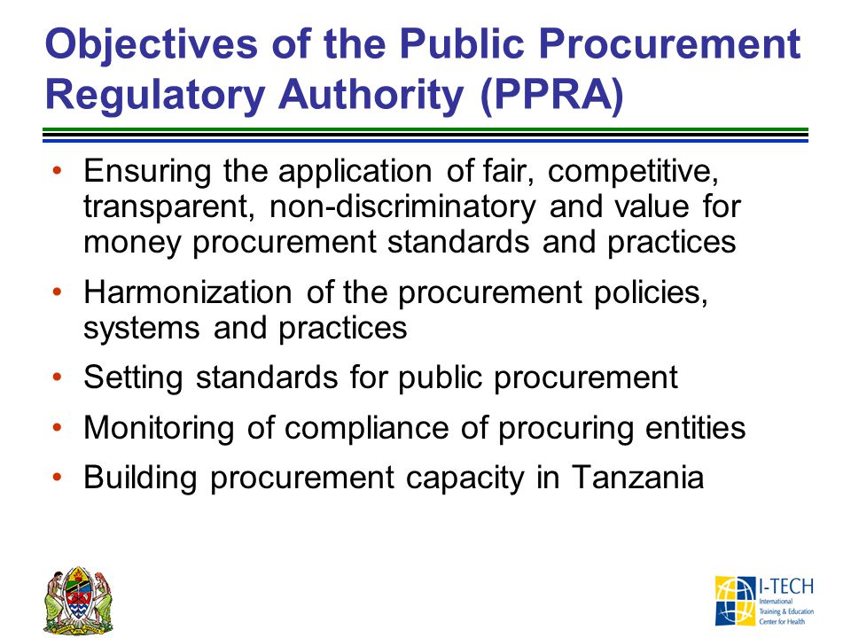 Objectives of the Public Procurement Regulatory Authority (PPRA)