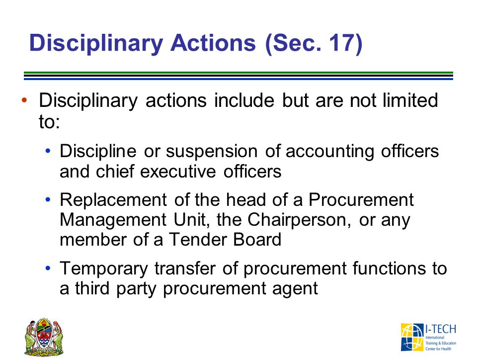 Disciplinary Actions (Sec. 17)