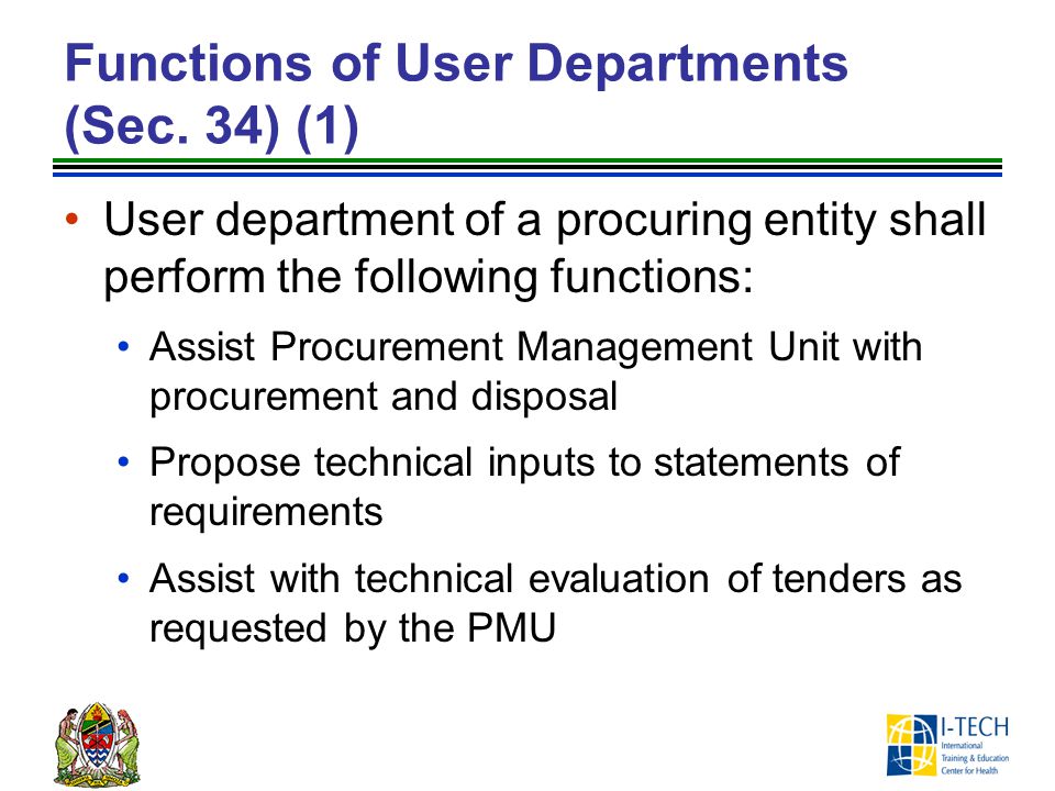 Functions of User Departments (Sec. 34) (1)
