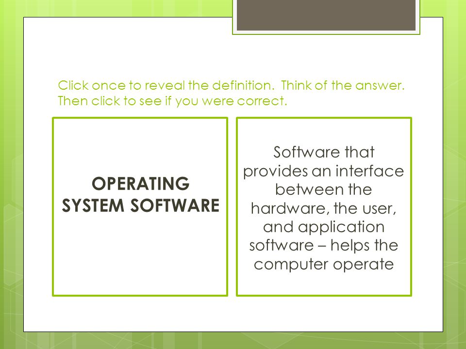 OPERATING SYSTEM SOFTWARE