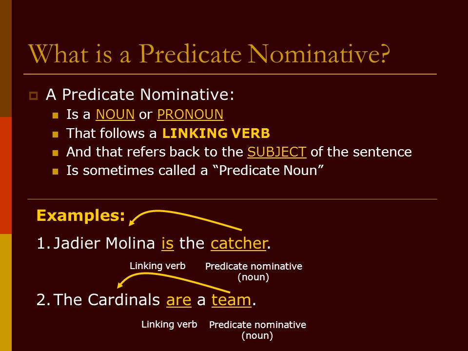 What is a Predicate Nominative