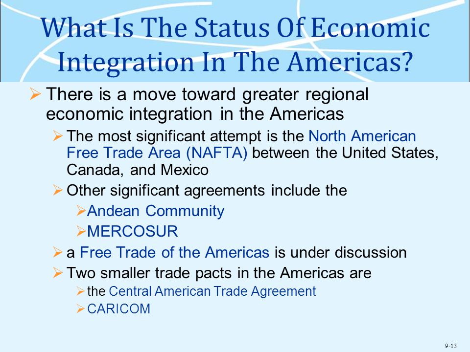 What Is The Status Of Economic Integration In The Americas