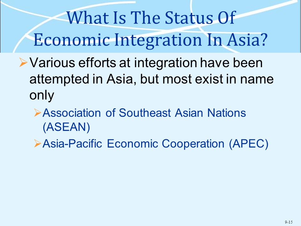 What Is The Status Of Economic Integration In Asia